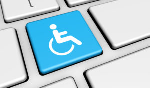 picture of a web accessibility button on a computer keyboard